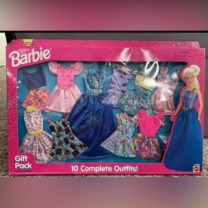 Vintage 1998 Barbie Doll 10 Complete Outfits Gift Pack Fashions Clothing Set